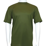 Men Dressy T-Shirt  Log-In Uomo Soft Crew Neck Silky Short Sleeves 218 olive