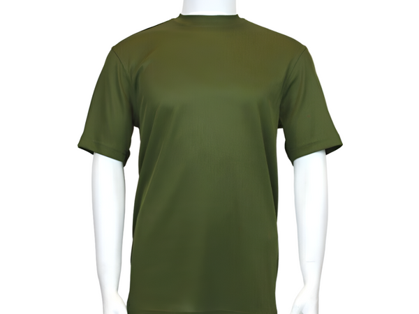 Men Dressy T-Shirt  Log-In Uomo Soft Crew Neck Silky Short Sleeves 218 olive