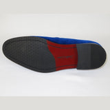 Mens Santino Luciano Shoes Soft Velvet Slip on Loafer Formal C351 Royal Blue