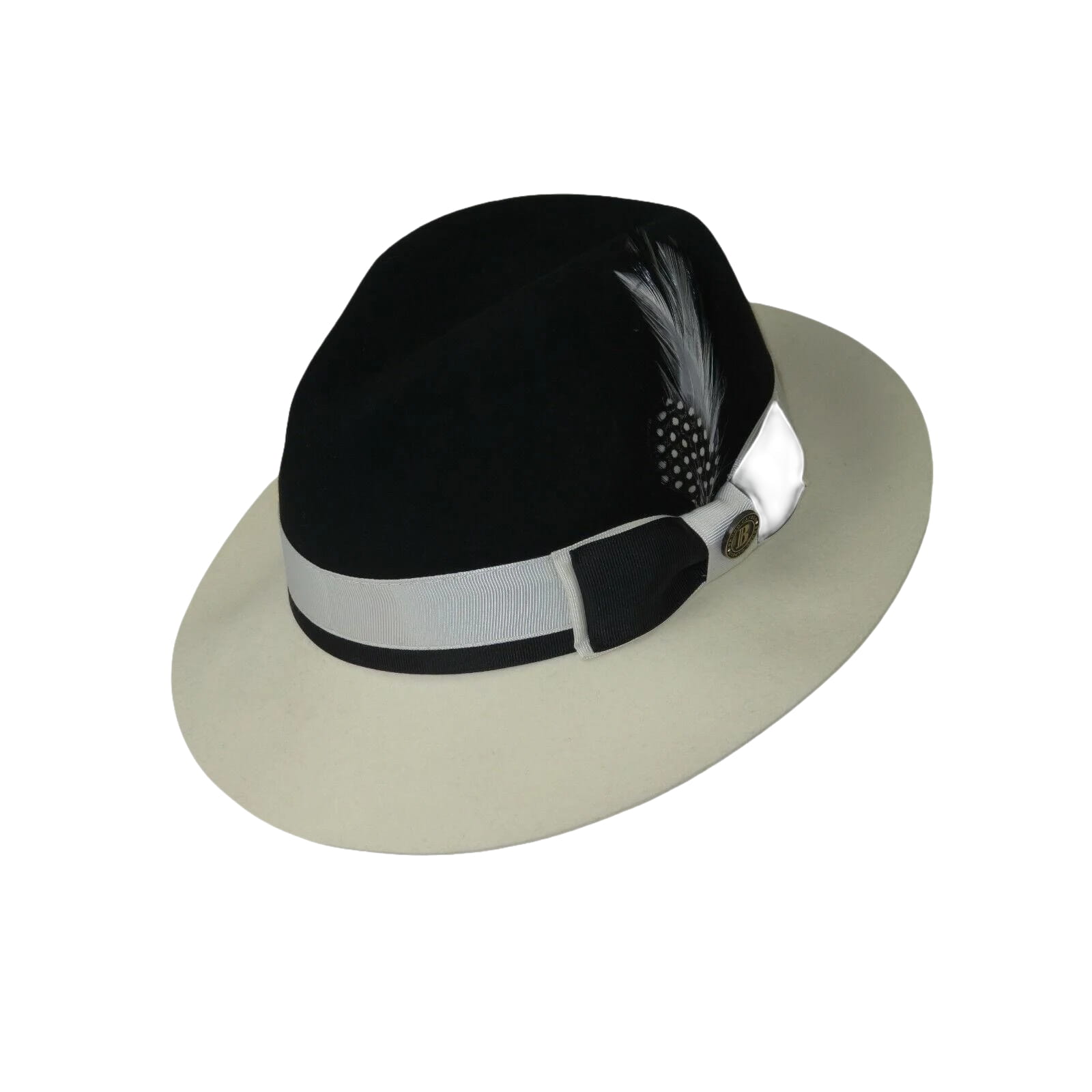 Mens Bruno Capelo Dress Hat Australian Wool Fedora Caesar CA350 Black Ivory new