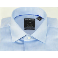 Men's Shirt Christopher Lena PROPER 100% Cotton Wrinkle Free p720ttsr Blue Slim