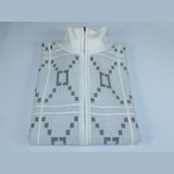 Men SILVERSILK Fancy Thick Sweater Jacket Zipper Pockets Mock Neck 4202 White