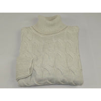 Men Inserch Turtle Neck Pullover Soft Thick Cotton Blend Sweater SW302 Off White