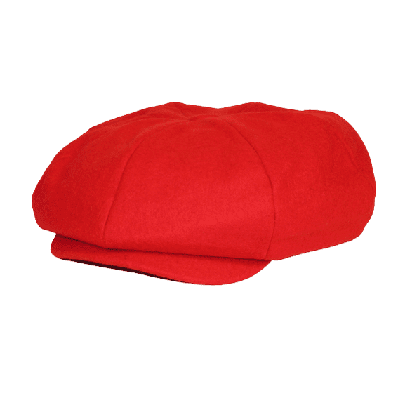 Mens Fashion Classic Flannel Wool Apple Cap Hat by Bruno Capelo ME905 Red