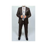 Mens TOMMY HILFIGER Suit Wool Blend 2 Button Side Vent Shark Texture 0132 Brown