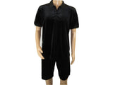 Men 2pc Stacy Adams leisure jogging suit Shorts Set Summer  3820 Black Velvet