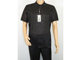 Mens Polo Shirt Slinky Sheer Short Sleeves Soft Touch Stacy Adams 57006 Black