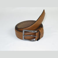 Men Genuine Leather Belt PIERO ROSSI Turkey Full Grain Hand Stitch 301 Cognac