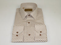 Men 100% Cotton Sports Shirt CIERO MONTERO Turkey Casual/Dress up #KZN-43 Brown