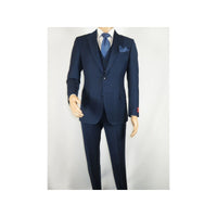 Men Suit BERLUSCONI Turkey 100% Italian Wool Super 180's 3pc Vested #Ber16 Navy