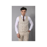 Men 3pc Shawl Model Vested Suit WESSI J.VALINTIN Extra Slim JV11 Tan TURKEY USA