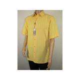Men Short Sleeve Sport Shirt BASSIRI Light Weight Soft Microfiber 48201 Yellow
