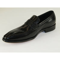 Men Leather Dress Shoes GIOVANNI Slip on Classic European KRIS Black