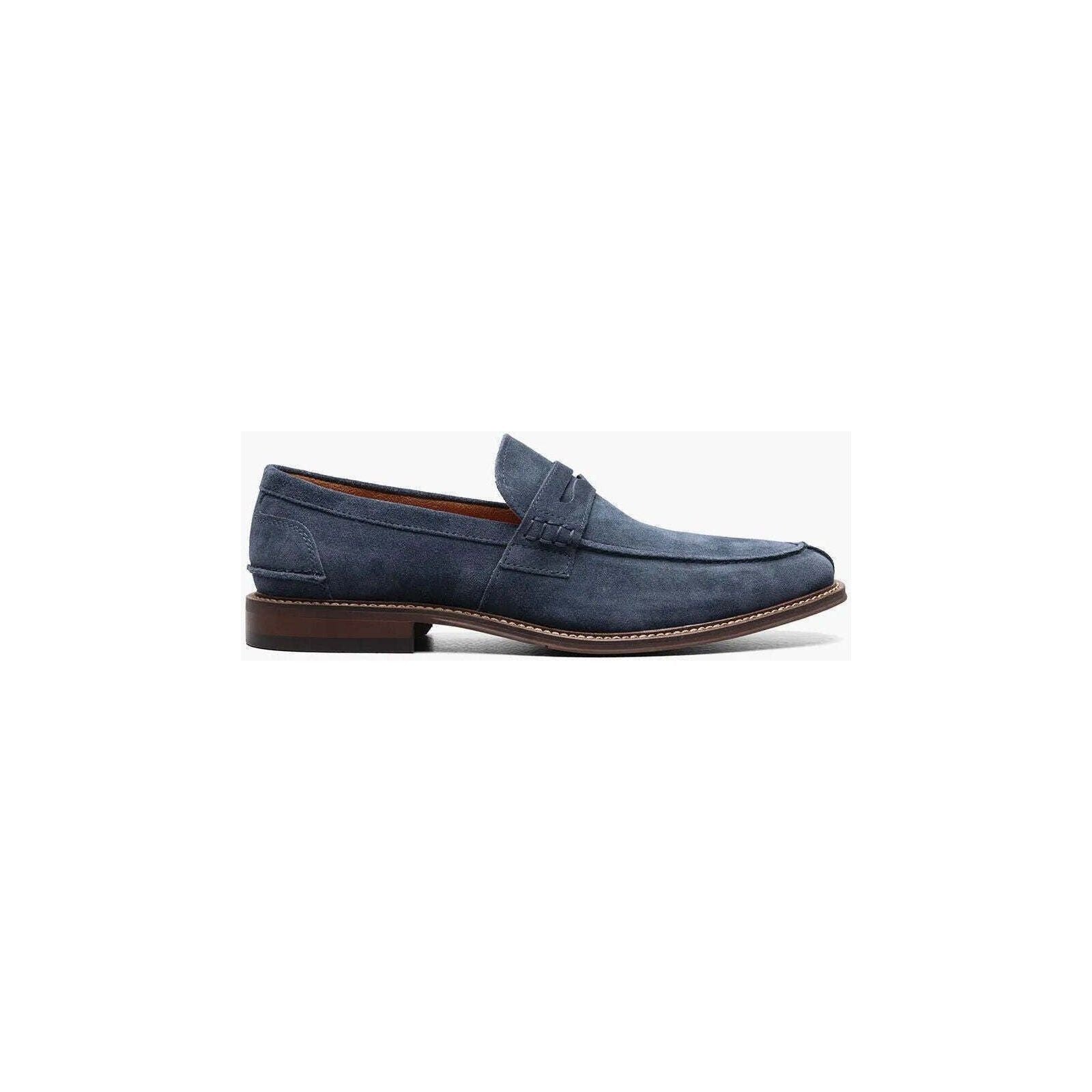 25550-415 Stacy Adams Marlowe Algonquin Moc Toe Penny Slip On Navy Suede