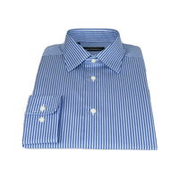 Men Mondego 100% Cotton Dress Sport Classic Business shirt A700 Royal Blue Strip