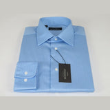 Men Mondego 100% Soft Cotton Dress Business Classic shirt B500 Blue Herringbone