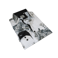 Men Sports Shirt by DE-NIKO Long Sleeves Fashion Print Soft Modal 2007020 White