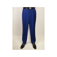 Mens Mantoni Flat Front Trousers Wool Super 140s Classic Fit 40901 French Blue