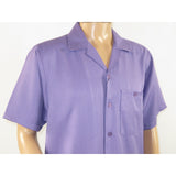 Men 2pc Walking Leisure Suit Short Sleeves By DREAMS 255-29 Solid Lavender