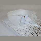 Mens CEREMONIA Shirt 100% Cotton Medusa Medallion Rhine Stones #STN 13 VRS white