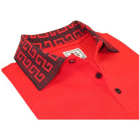 Men Sports Shirt DE-NIKO Short Sleeves Cotton Fashion Polo Shirt DBK109 Red