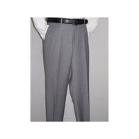 Mens Mantoni Flat Front Pants All  Wool Super 140's Classic Fit 46306-2 Gray
