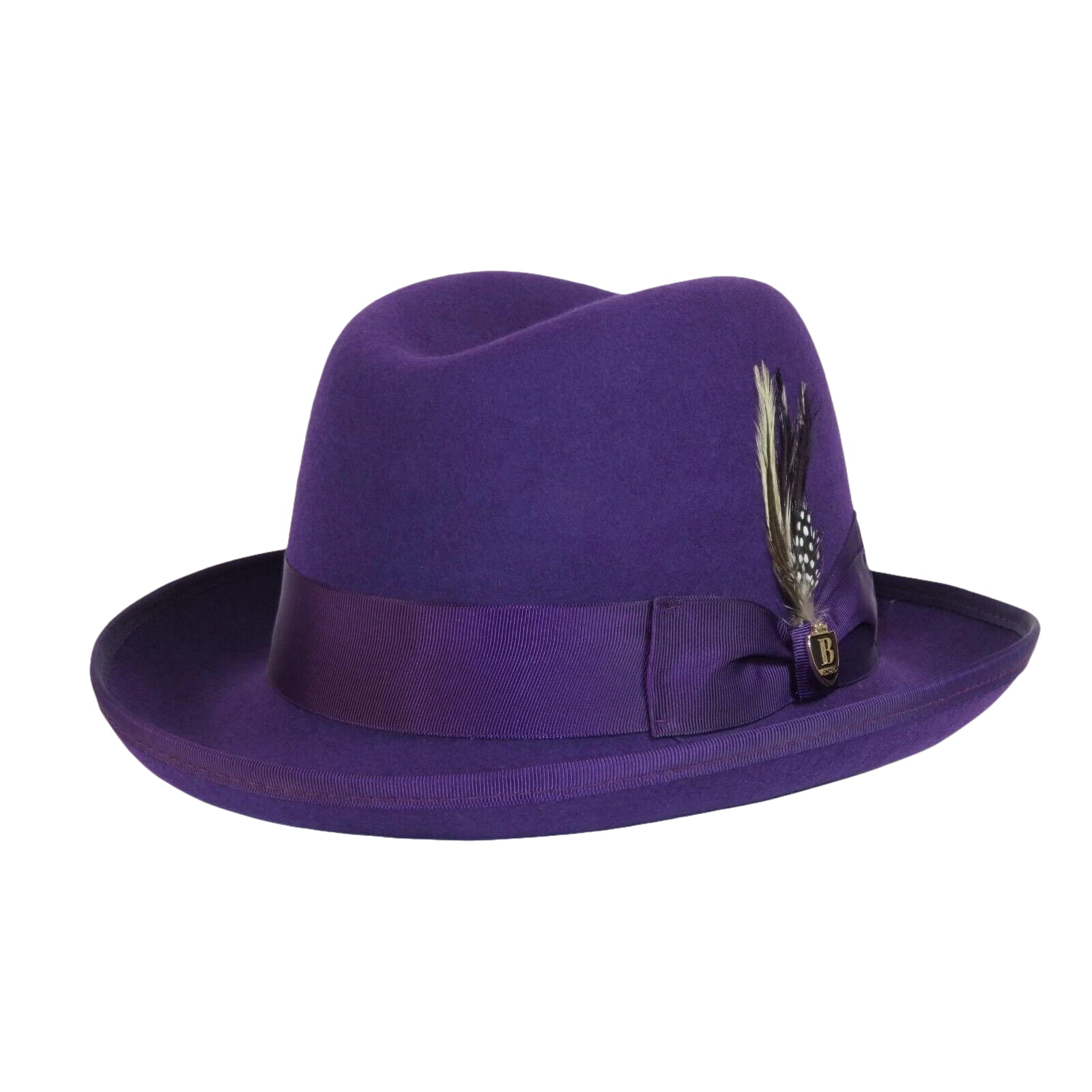 Men Bruno Capelo Dress Hat Australian Wool Homburg Godfather GF107 Purple