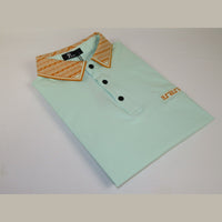 Men Sports Shirt PAZO by DE-NIKO Short Sleeves Cotton Polo Shirt DBK2303 Mint