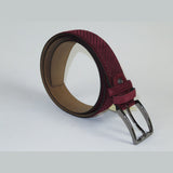 Men Genuine Basket weave Suede Soft Leather Belt PIERO ROSSI Turkey #1002 Wine