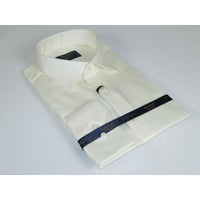 Men 100% Sateen Cotton Shirt Manschett Quesste Turkey Slim Fit 4010-09 Ivory