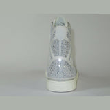 Men High Top Shoes By FIESSO AURELIO GARCIA ,Fancy Rhine stones 2402 White
