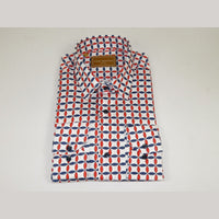 Men 100% Cotton Sports Shirt CIERO MONTERO Turkey Dress/Casual #5072-01 Red Blue