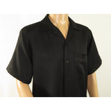 Men 2pc Walking Leisure Suit Short Sleeves By DREAMS 255-00 Solid Black