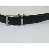 Mens VALENTINI Textured Leather Belt Classic Pin Buckle Reversible sw68 Black