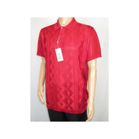 Mens Polo Shirt Slinky Sheer Short Sleeves Soft Touch by Stacy Adams 57007 Red
