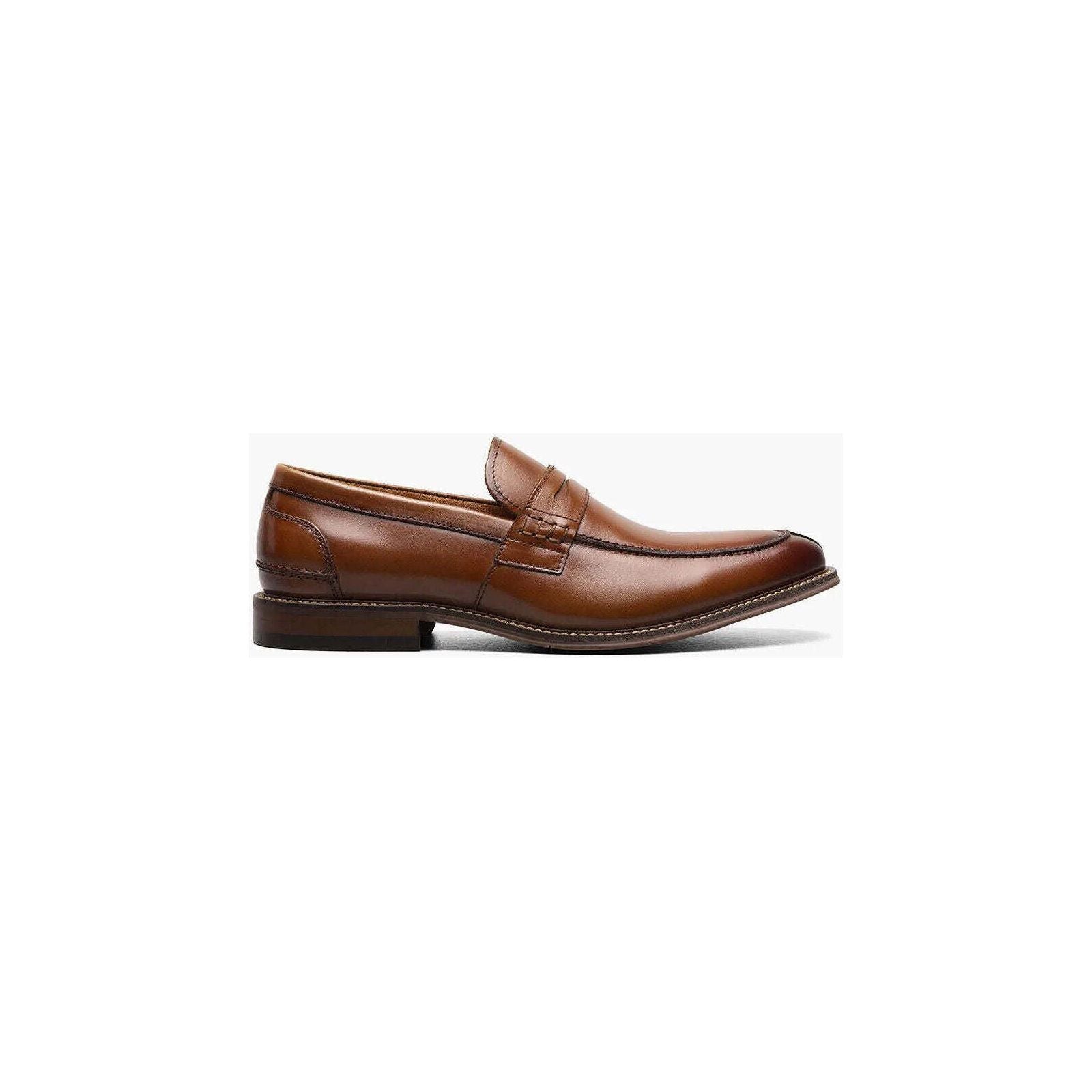 25550-221 Stacy Adams Marlowe Algonquin Moc Toe Penny Slip On Cognac Leather
