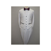 Men's Lorenzo Bruno Shawl Tuxedo Slim 3 Piece Shiny Formal Suit S6501V White