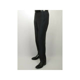 Mens MANTONI Flat Front Pants 100% Wool Super 140's Classic Fit 46306-3 Charcoal
