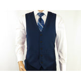 Men's RENOIR Vest Wool 140's Adjustable, Two Pockets 508-19 Navy Blue