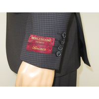 Men Suit BERLUSCONI Turkey 100% Italian Wool Super 180's 3pc Vested #Ber21 Black