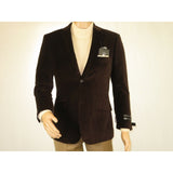 Men's Velvet Blazer Sport Coat Two Button Side Vents GEORGIO COSANI 491 Brown