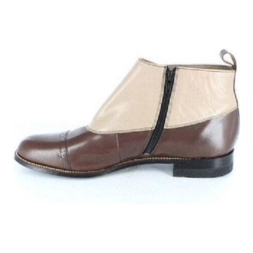 00026-249 Men Stacy Adams High Top Boot Madison Biscuit Toe Brown Taupe Side Zip
