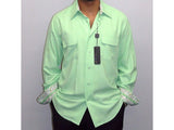 Men TULLIANO Soft Silk Shirt Long Sleeves Comfortable I-694 mint Green