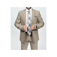 Mens TOMMY HILFIGER Suit Wool Blend 2 Button Side Vent Shark Texture 0106 Tan