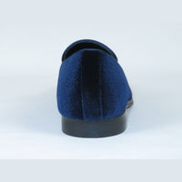 Mens Santino Luciano Shoes Soft Velvet Slip on Loafer Formal C351 Navy Blue