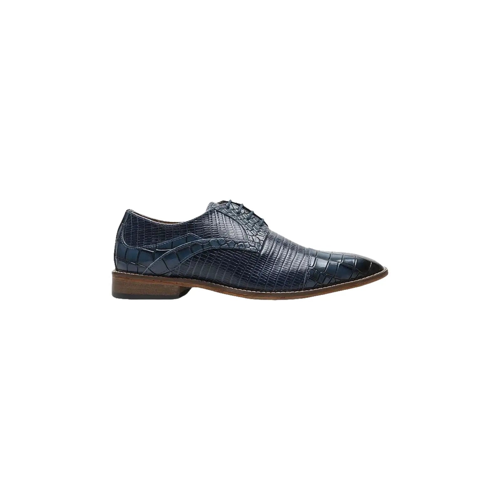 25630-400 Stacy Adams Tedesco Cap Toe Oxford Lizard Leather Dress Shoes Blue