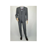 Mens Renoir  3 Piece Vested Suit Glen Plaid Notch Lapel Business 278-1 Gray New
