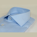 Men 100% Italian Cotton Shirt Non Iron SORRENTO Turkey Spread Collar 2745 Blue