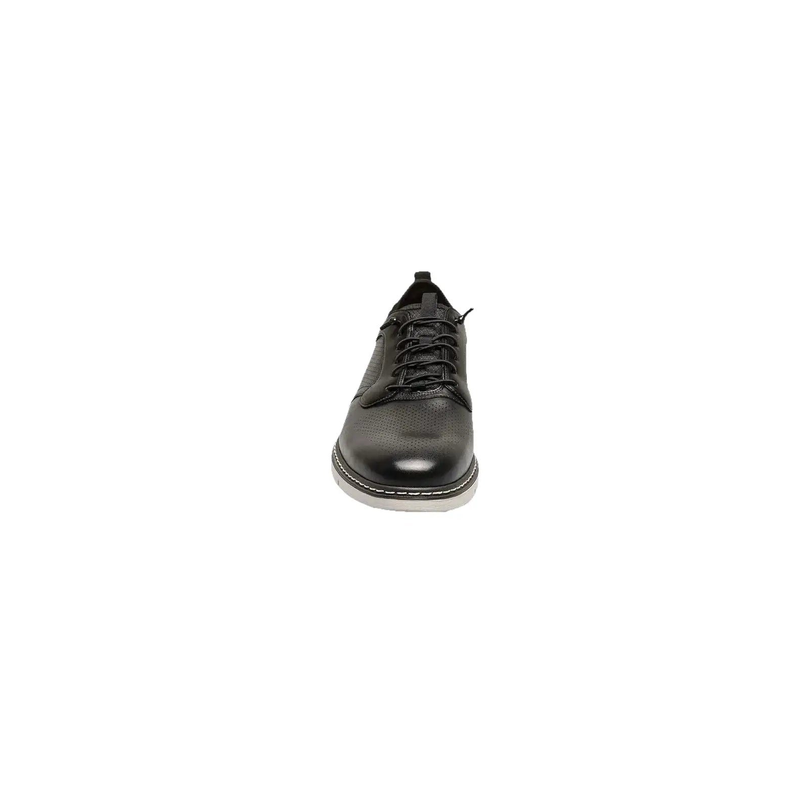 25662-001 Stacy Adams Sync Plain Toe Elastic Lace Up Sneaker Shoes Leather Black