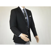 Men's RENOIR Classic Blazer Jacket 100% Wool Single breasted Notch 509-1 Black